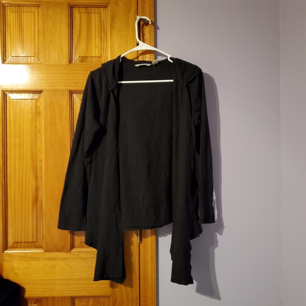 Cozy Black Cardigan With A Hood